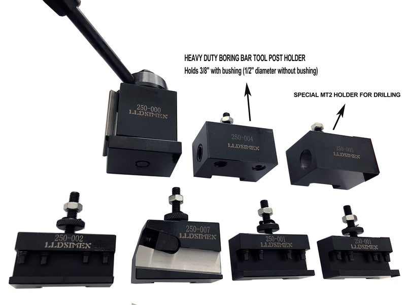 LLDSIMEX 7PCs Set 0XA Wedge Type Quick Change Tool Post Set For Mini Lathe up to 9" OXA TOOL POST - Image 2